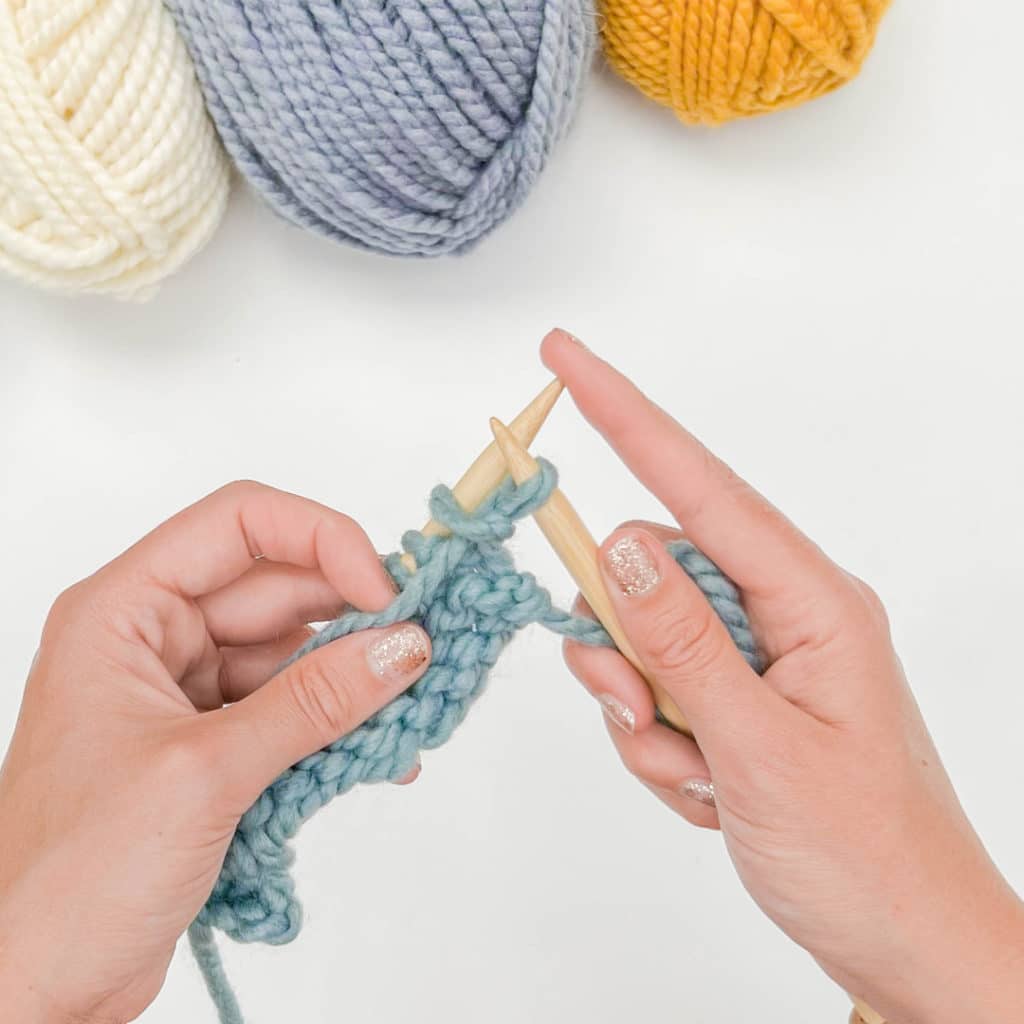 How to Purl Stitch - Step 4