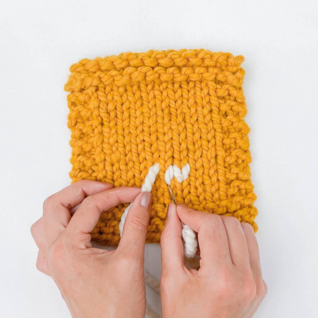 How to Weave Ends in Knitting - Stockinette Stitch Step 6