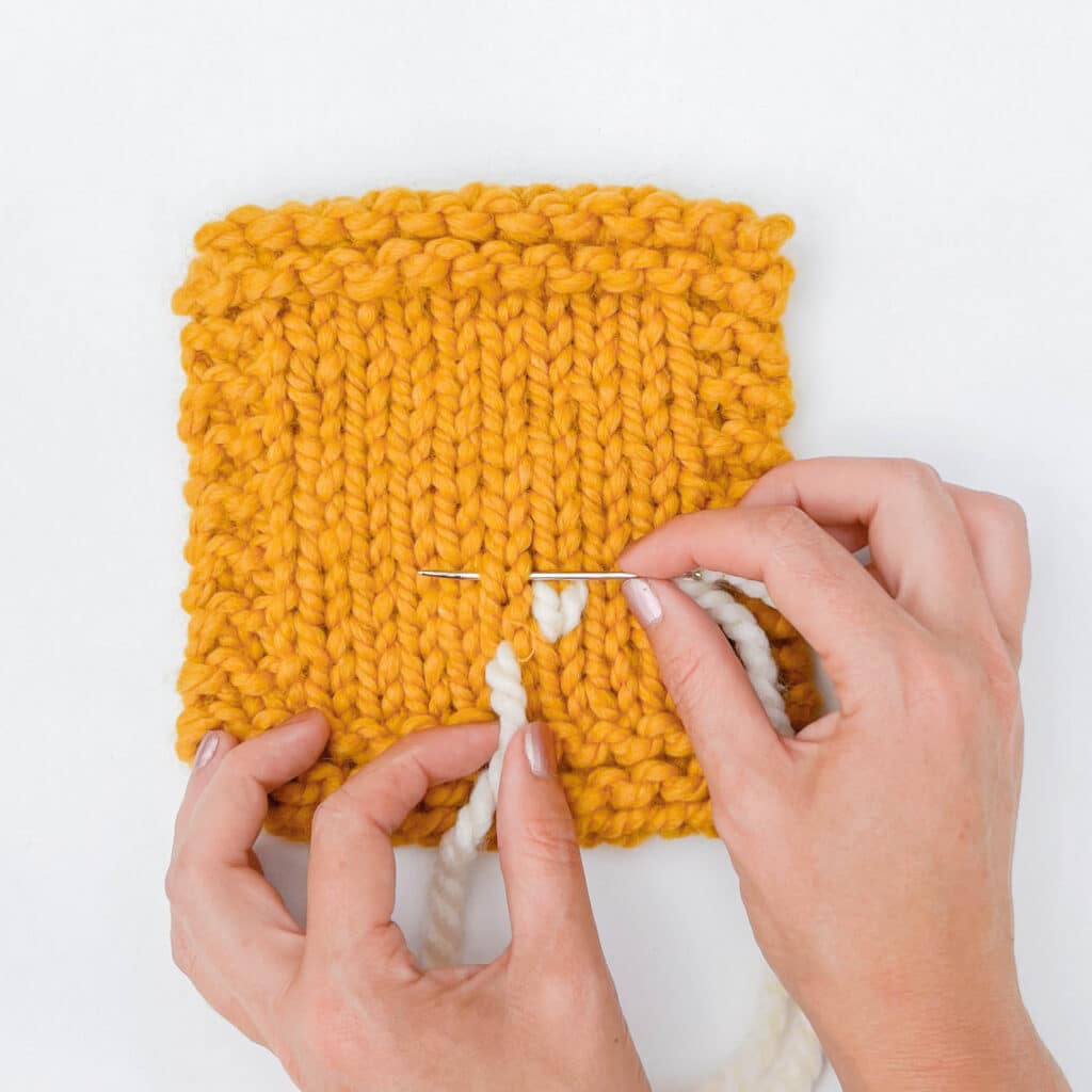 How to Weave Ends in Knitting - Stockinette Stitch Step 5