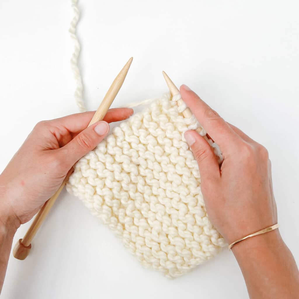 garter stitch knit swatch