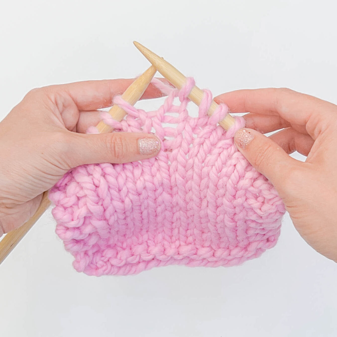 Yarn Over on a knit row - Step 3