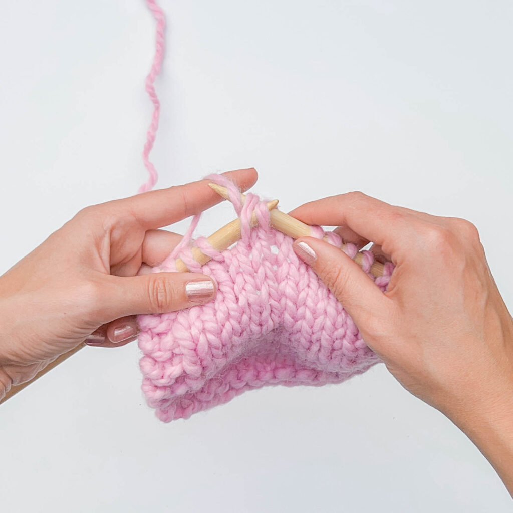 ssk knitting - step 5