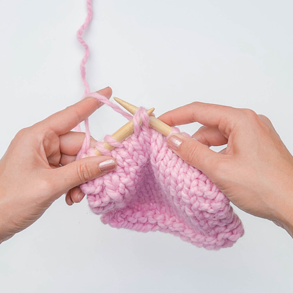 ssk knitting - step 4