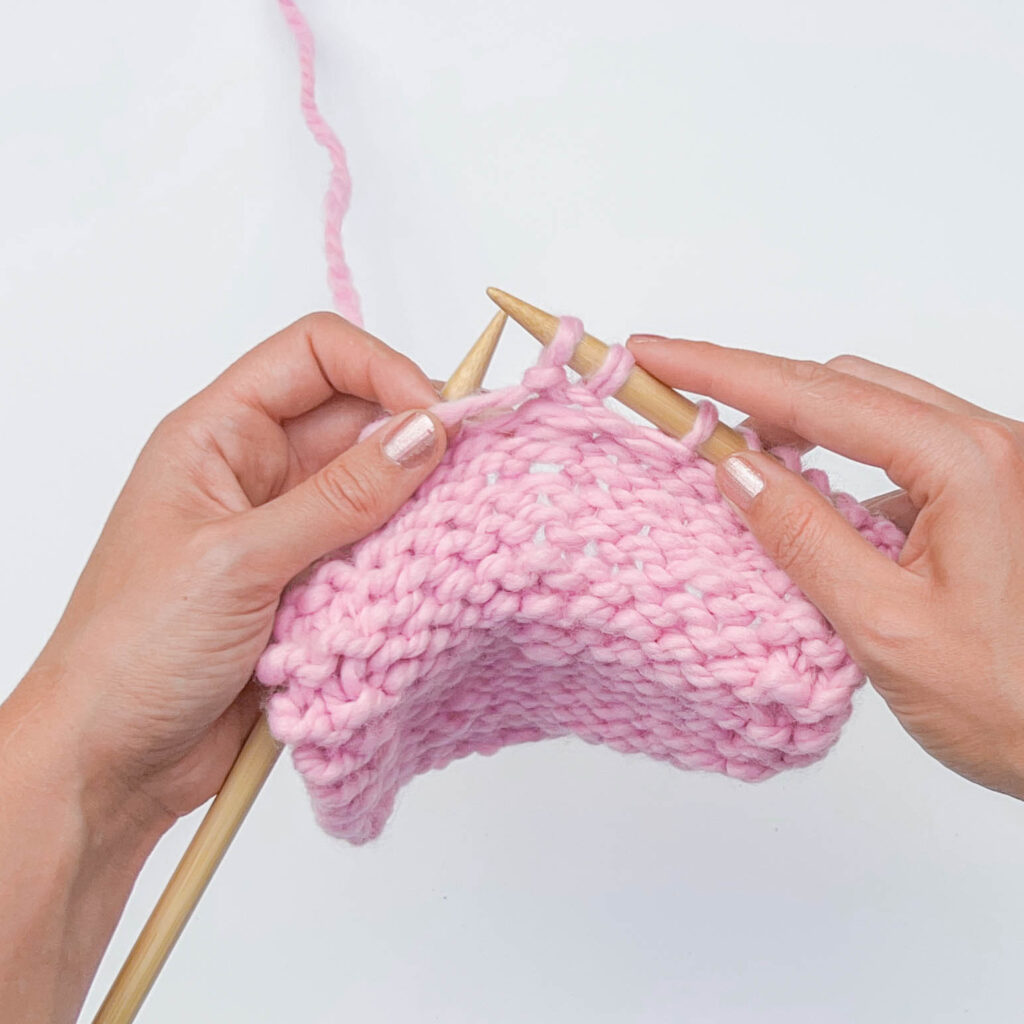PFB knitting increase: Step 4