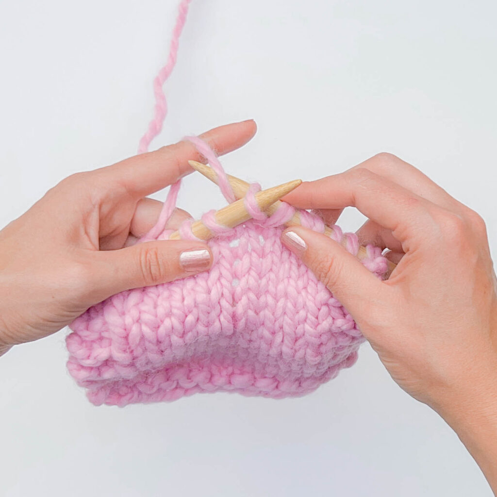 KFB knitting increase: step 3