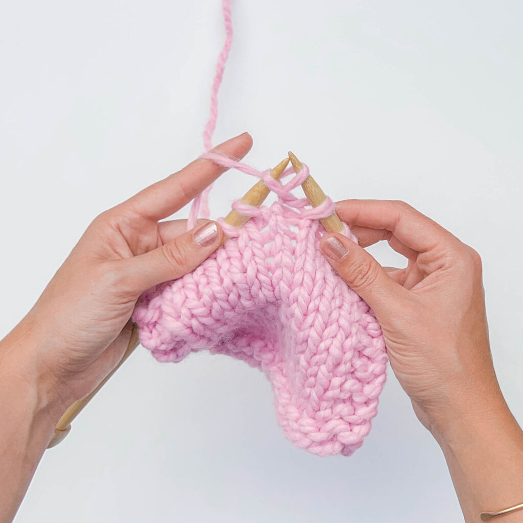 KFB knitting increase: step 3.5