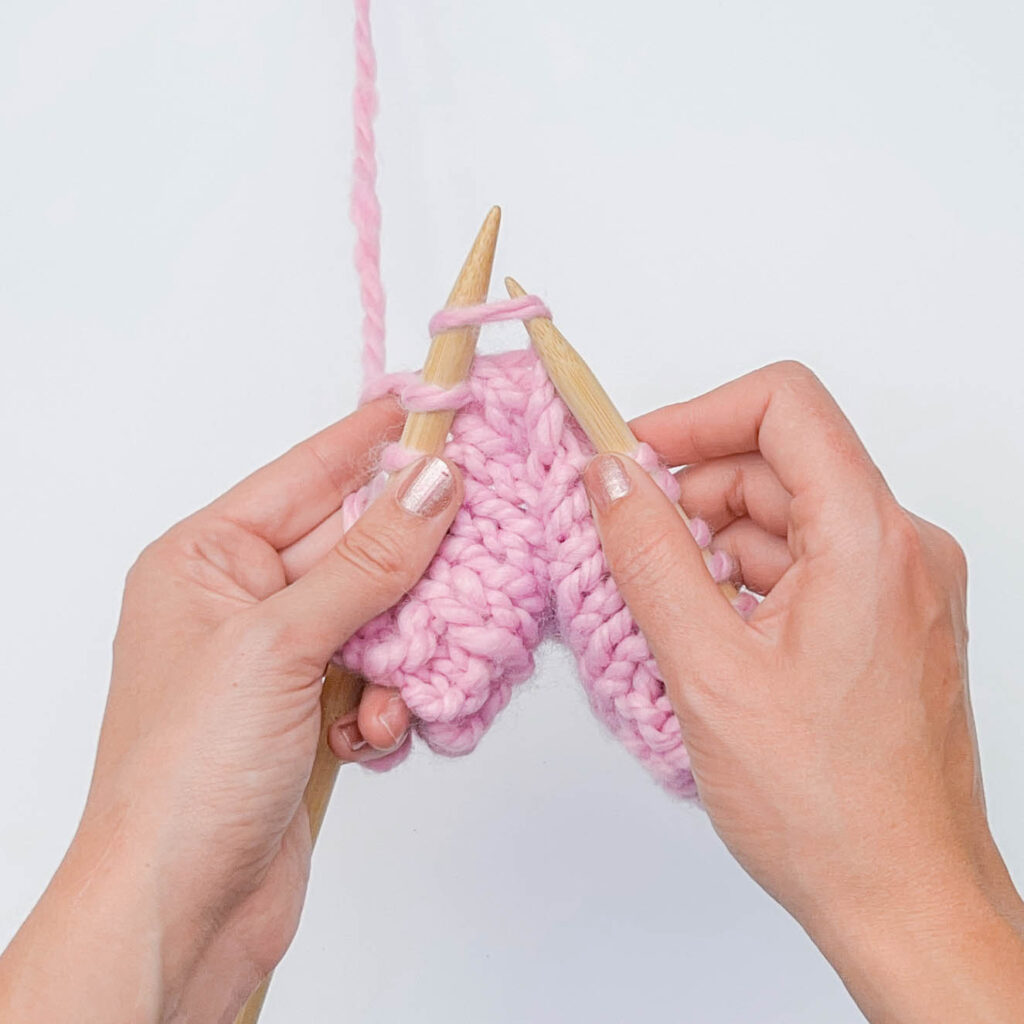 ssk knitting - step 1
