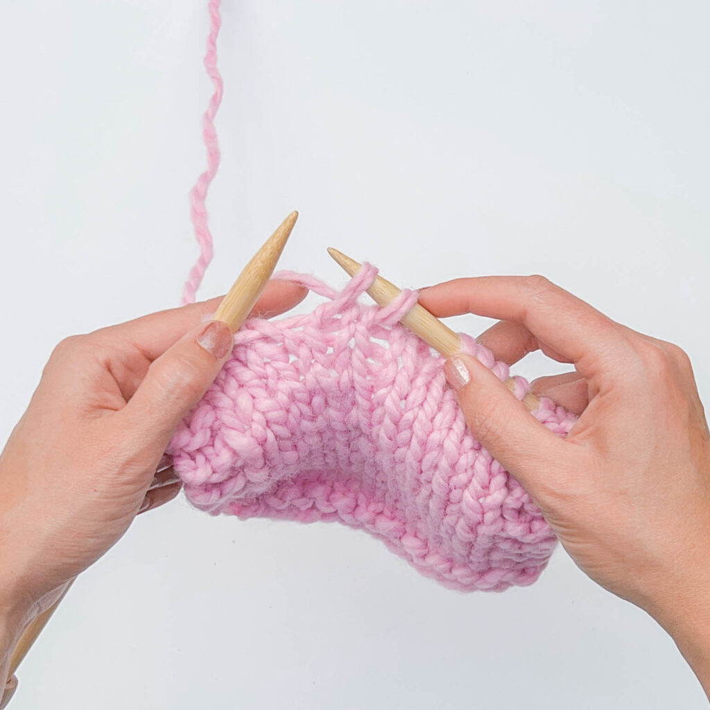 ssk knitting - step 3