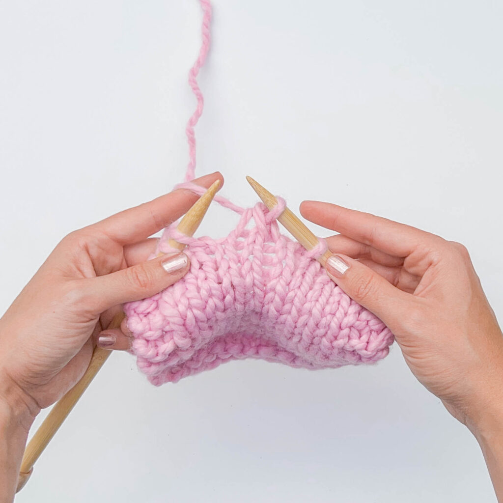 ssk knitting - step 6