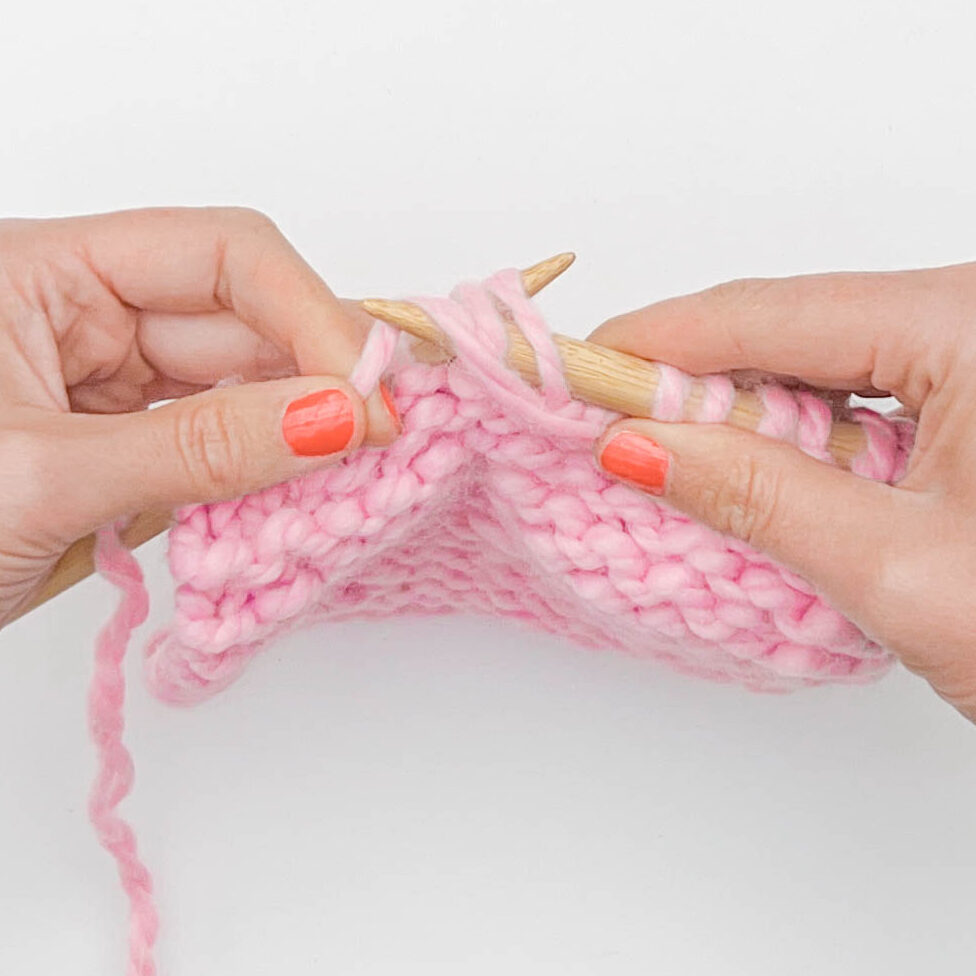 P2tog Knitting Decrease: Step 2