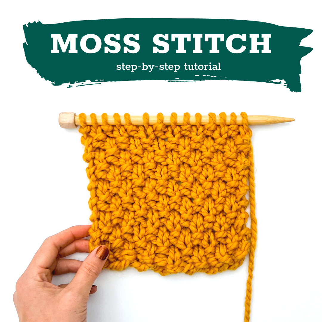 Moss stitch step by step tutorial image