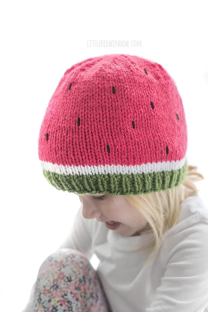 Sweet Watermelon - Knit baby hat pattern