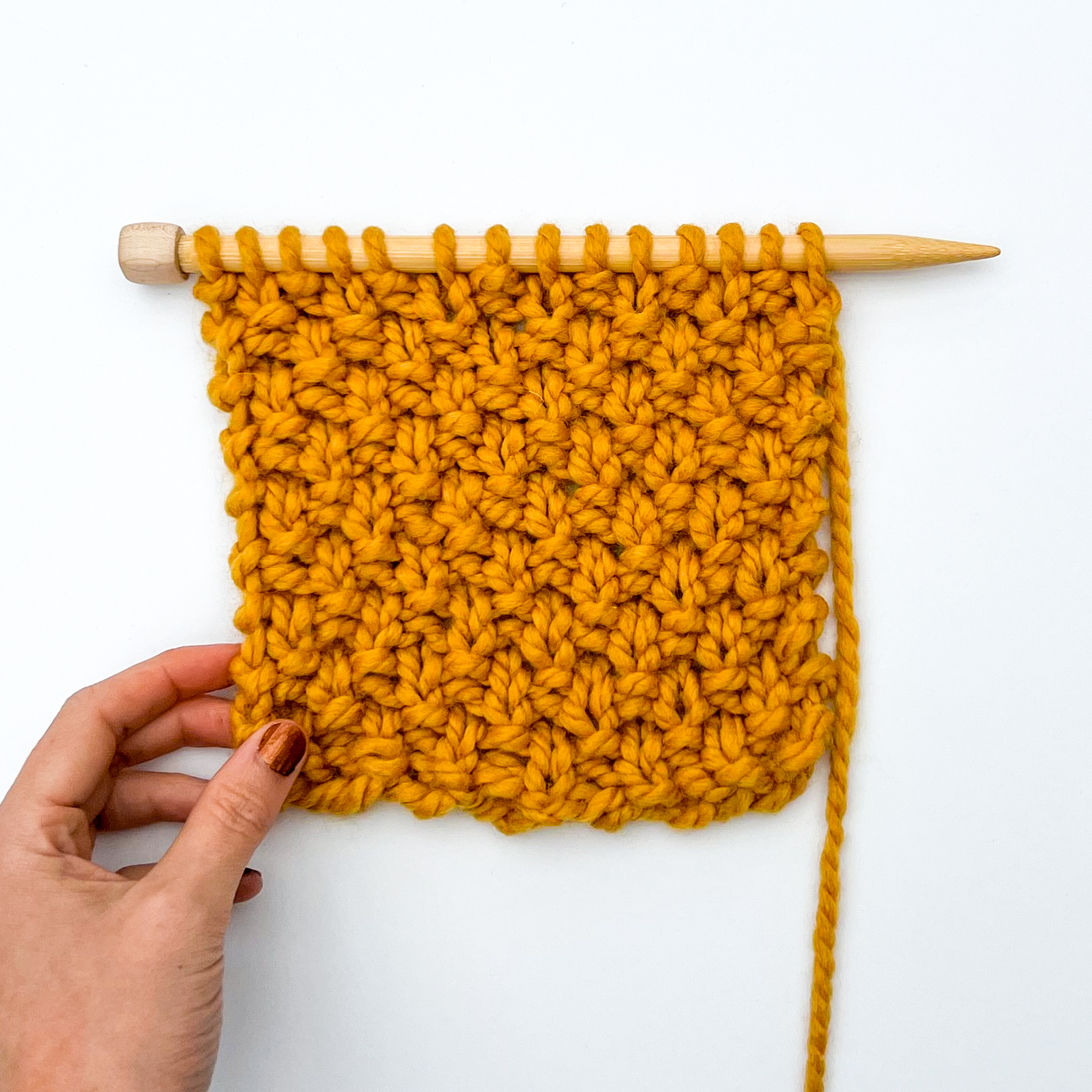 Moss stitch knit swatch