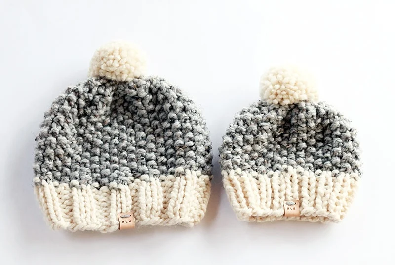 Mommy and Me Beanies - Knit baby hat pattern