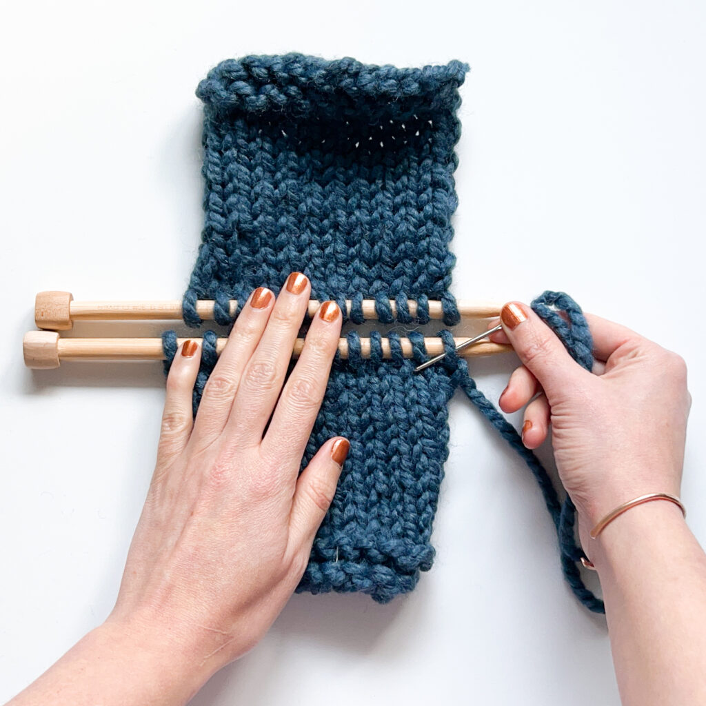 kitchener stitch knitting - set up step 1