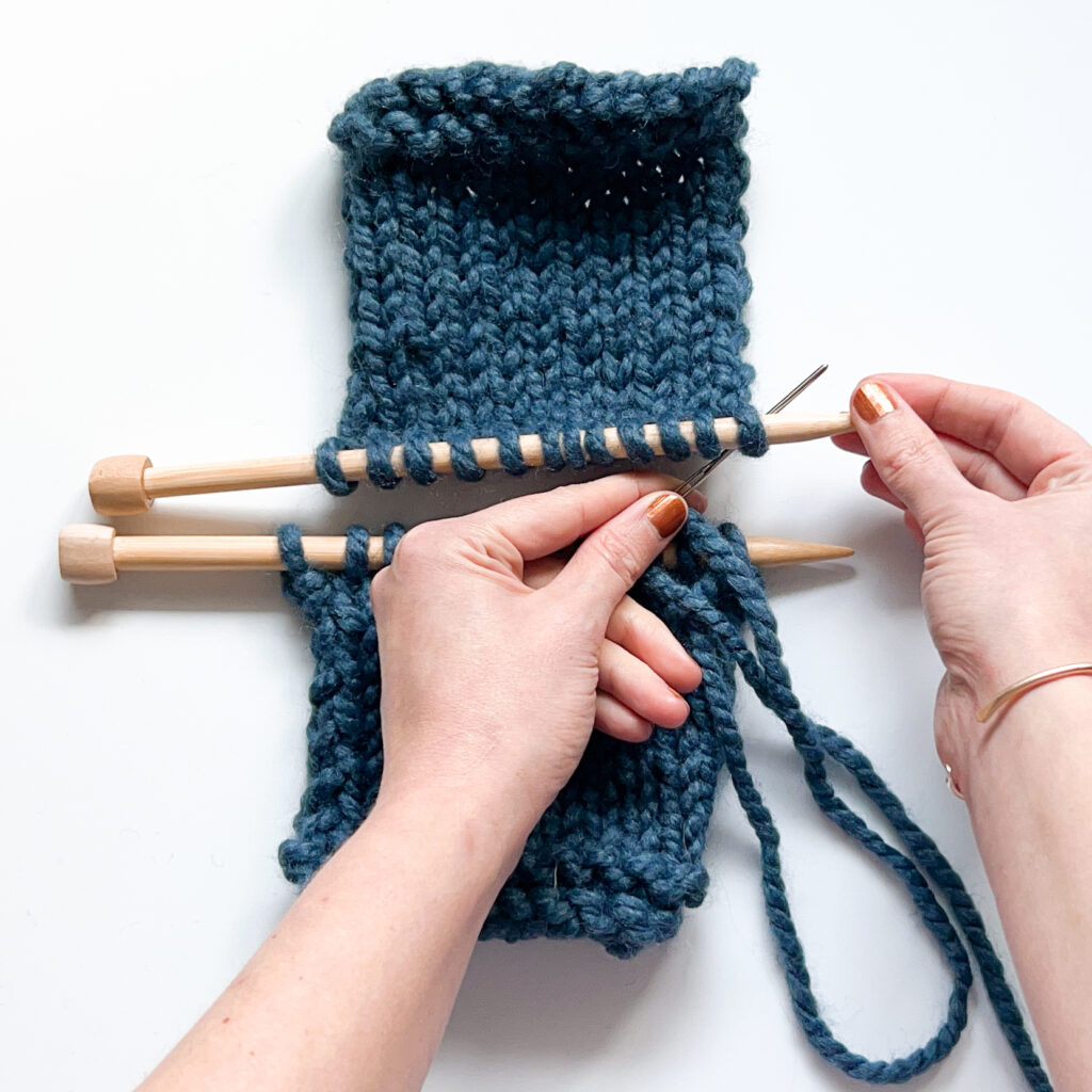 kitchener stitch knitting - set up step 2