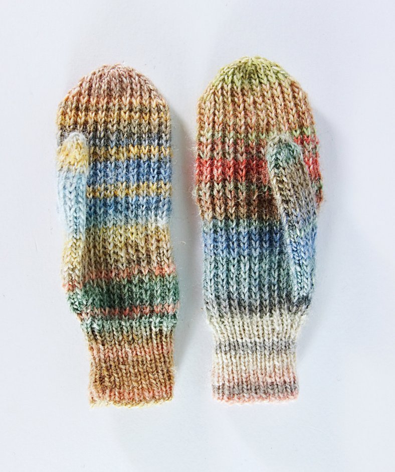 mittens knitting pattern - padded mittens
