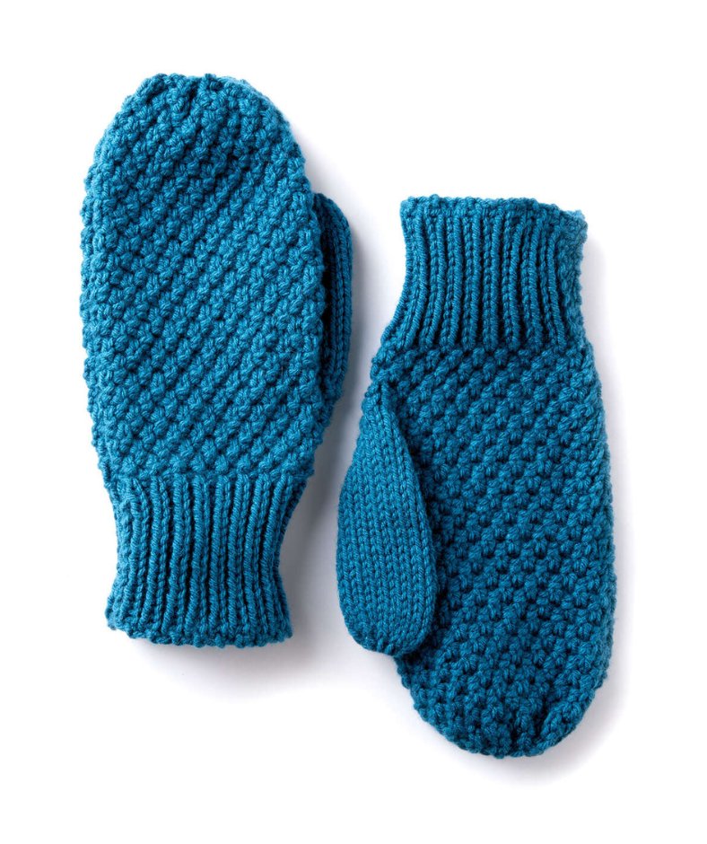 mittens knitting pattern - textured family mittens