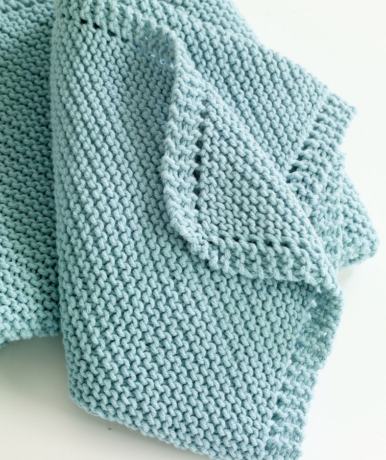 Baby Blanket Knit Patterns - blue folded Diagonal Comfort Blanket 