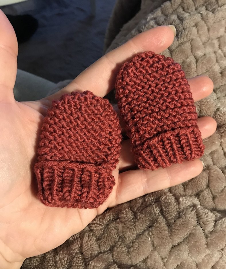 mittens knitting pattern - easy garter stitch baby mittens