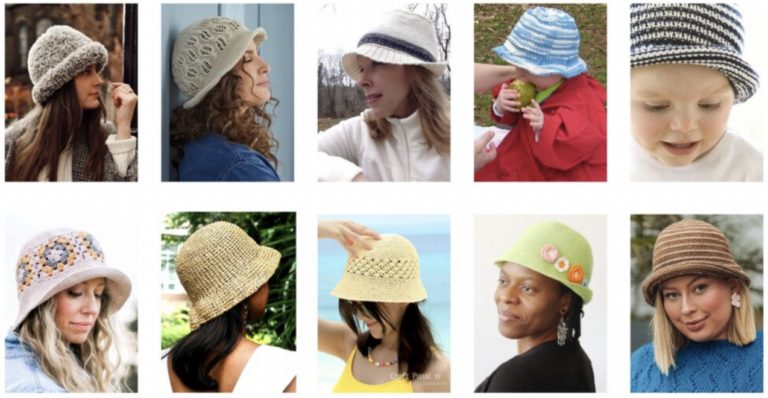 Knit and crochet bucket hat patterns