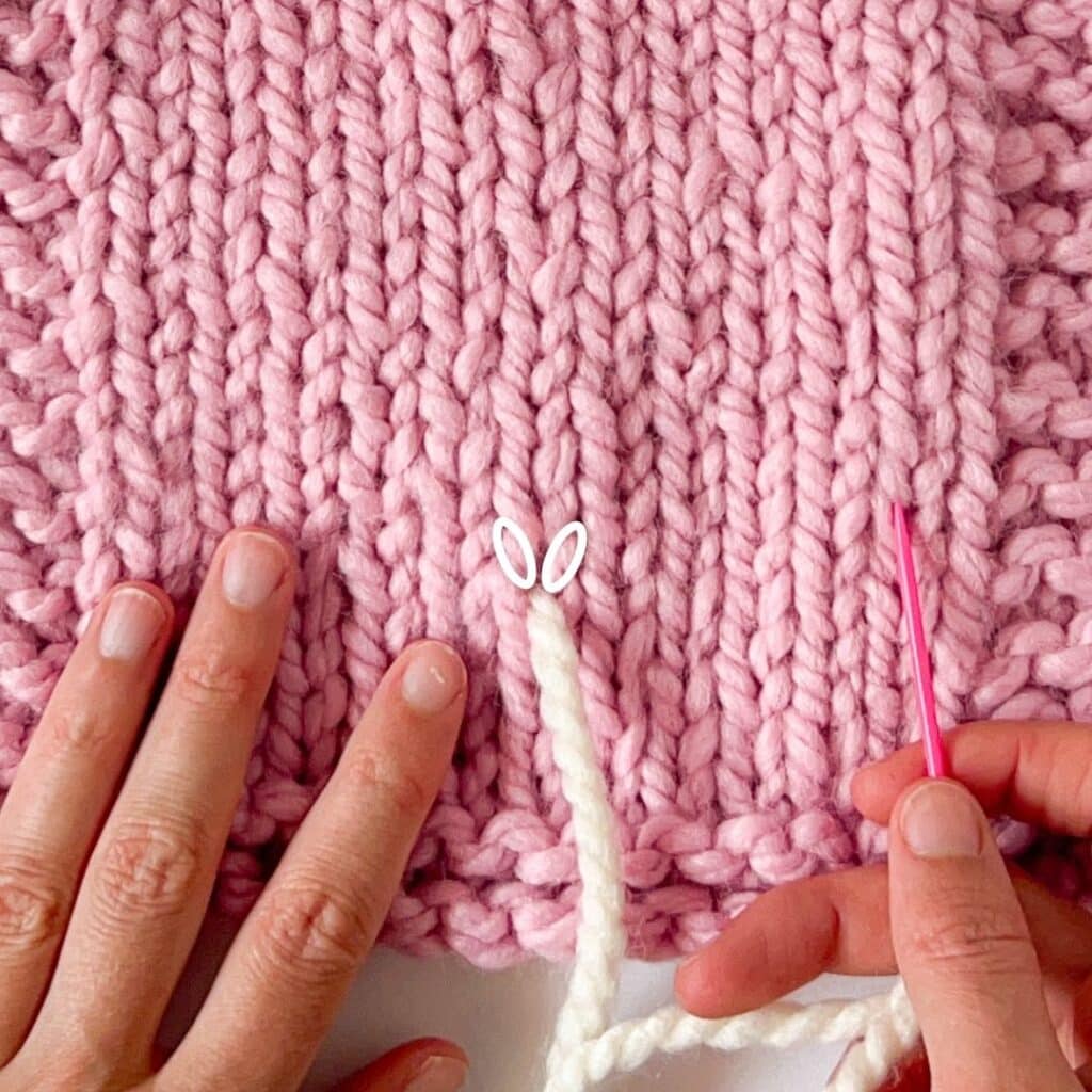 Duplicate stitch knitting - how to identify a knit stitch