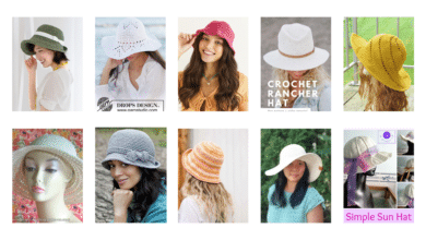 A grid of beautiful easy crochet hat patterns for the summer!