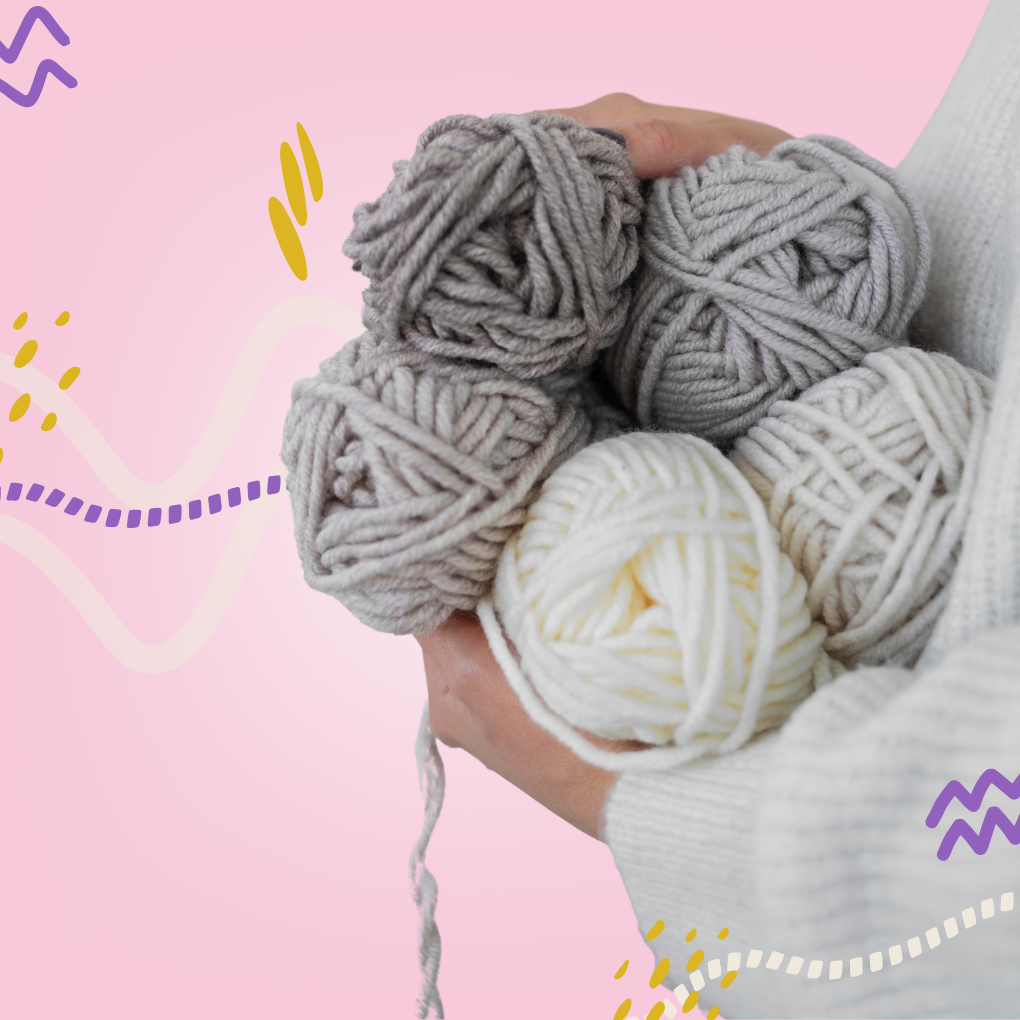 Image of chunky yarn used for finger knitting blankets.