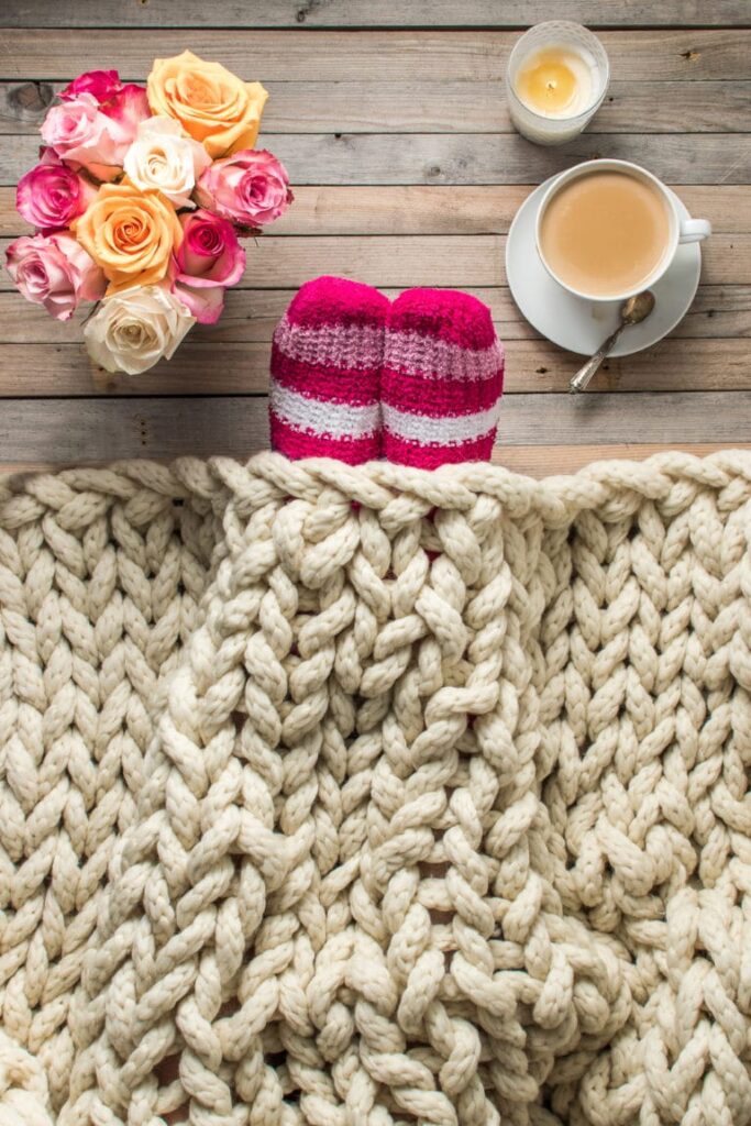 Cozy Finger Knit Blanket