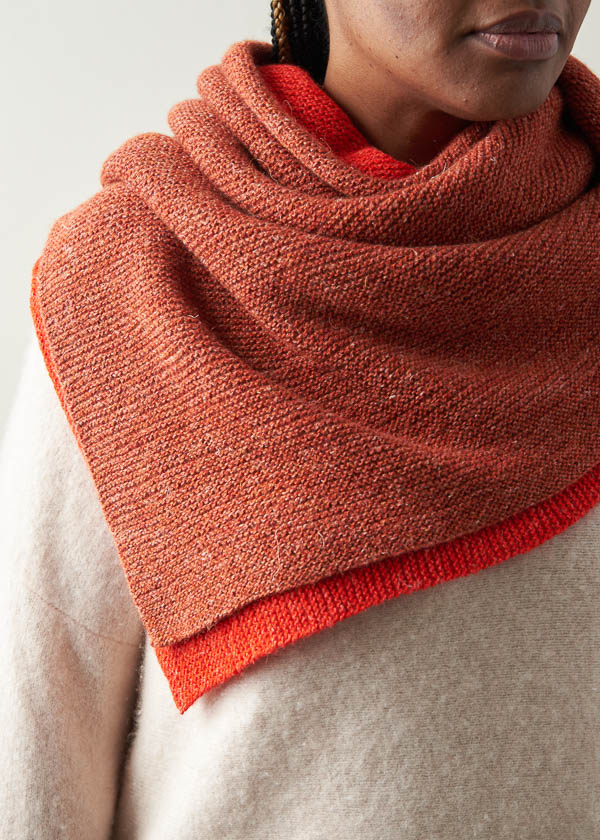 Triangle knitted shawl pattern.