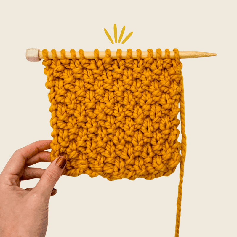 Moss stitch knit swatch