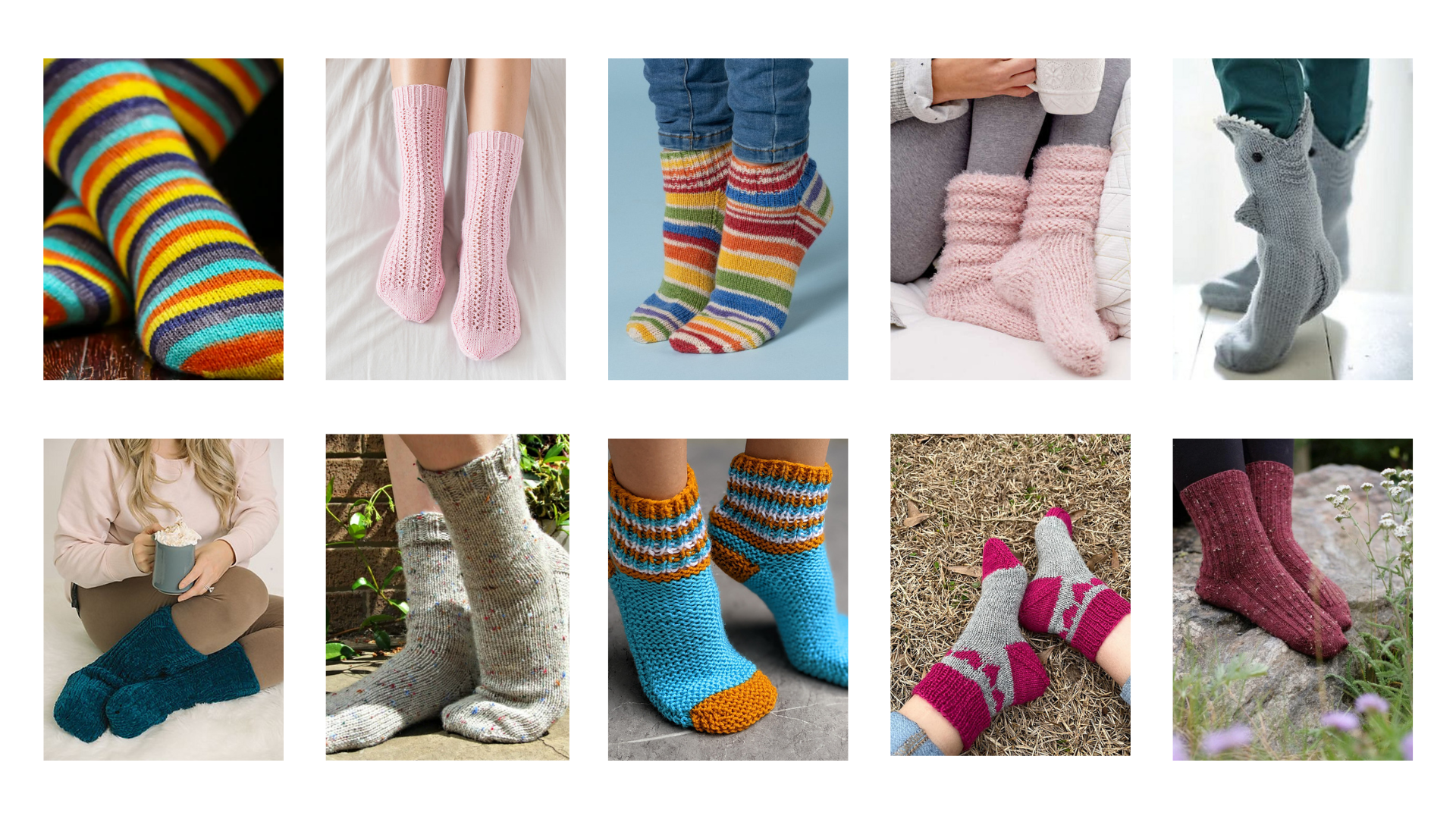 5 Knit Basic Sock Slippers Free Knitting Patterns - Knitting Pattern