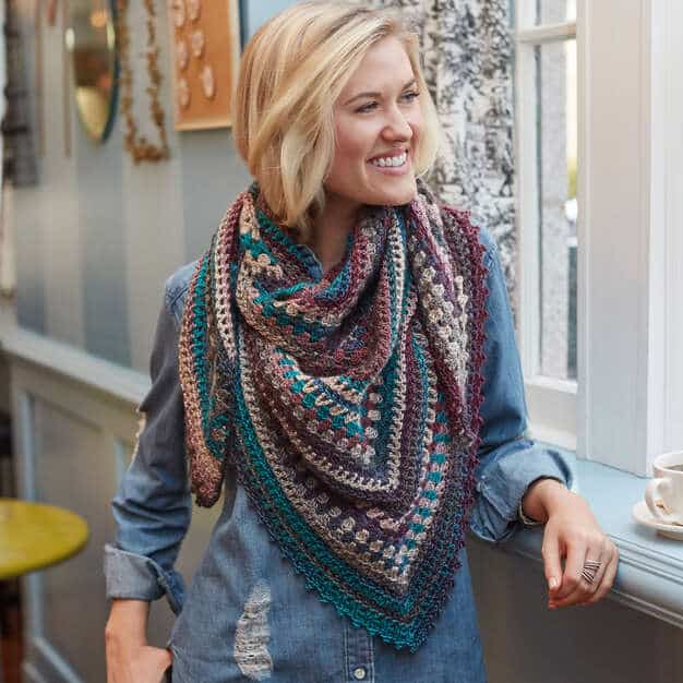 Free crochet shawl patterns: the Kaleidoscope Shawl.