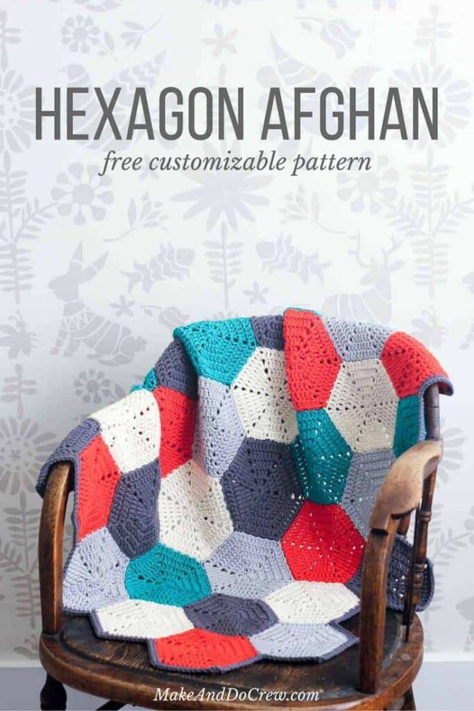 Free crochet afghan patterns: The Happy Hexagons Afghan