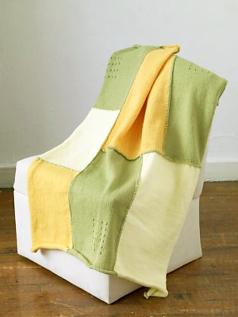 Machine-Knit Piecework Baby Blanket