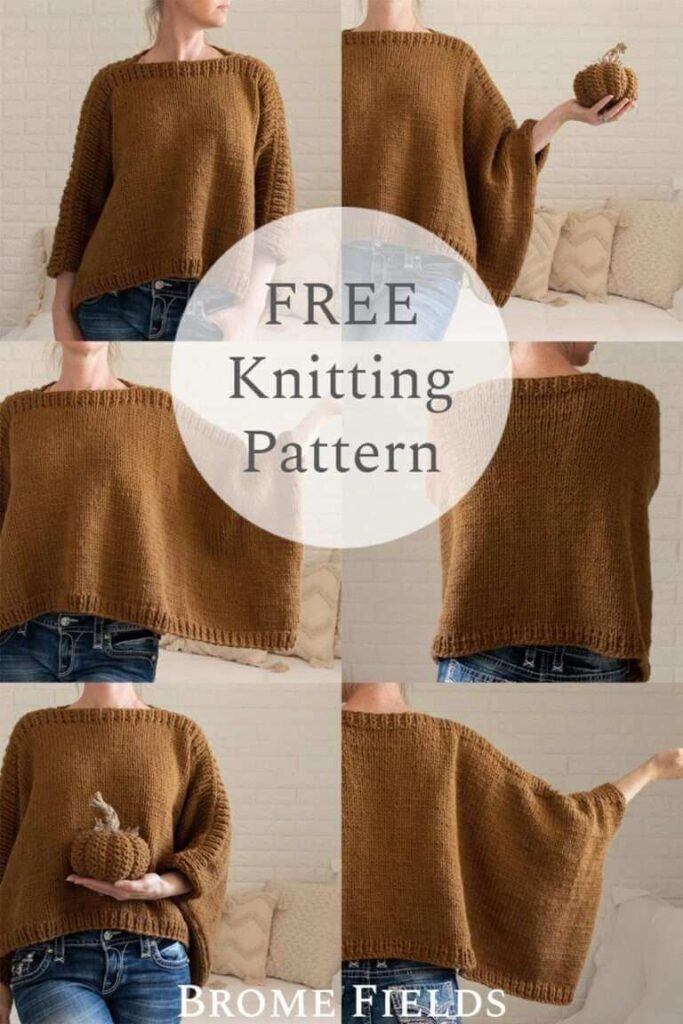 Lace Poncho Knitting Pattern : Brome Fields