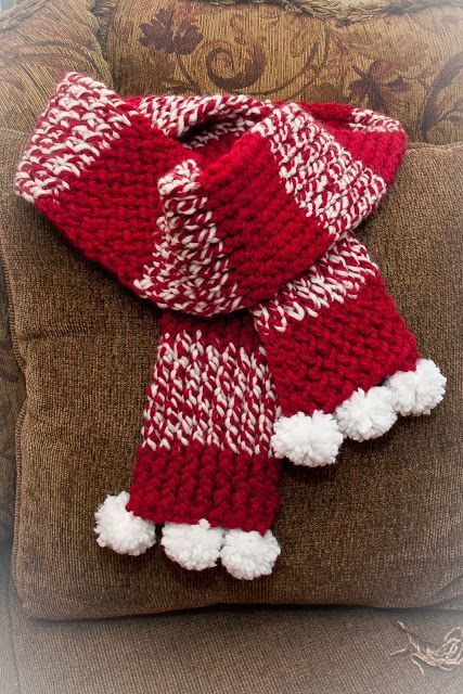 Loom Knit Holiday Scarf