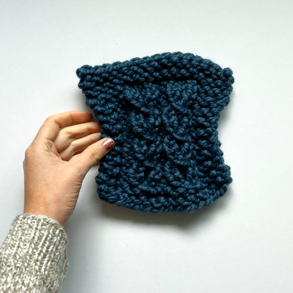 How to block knitting - an unblocked swatch