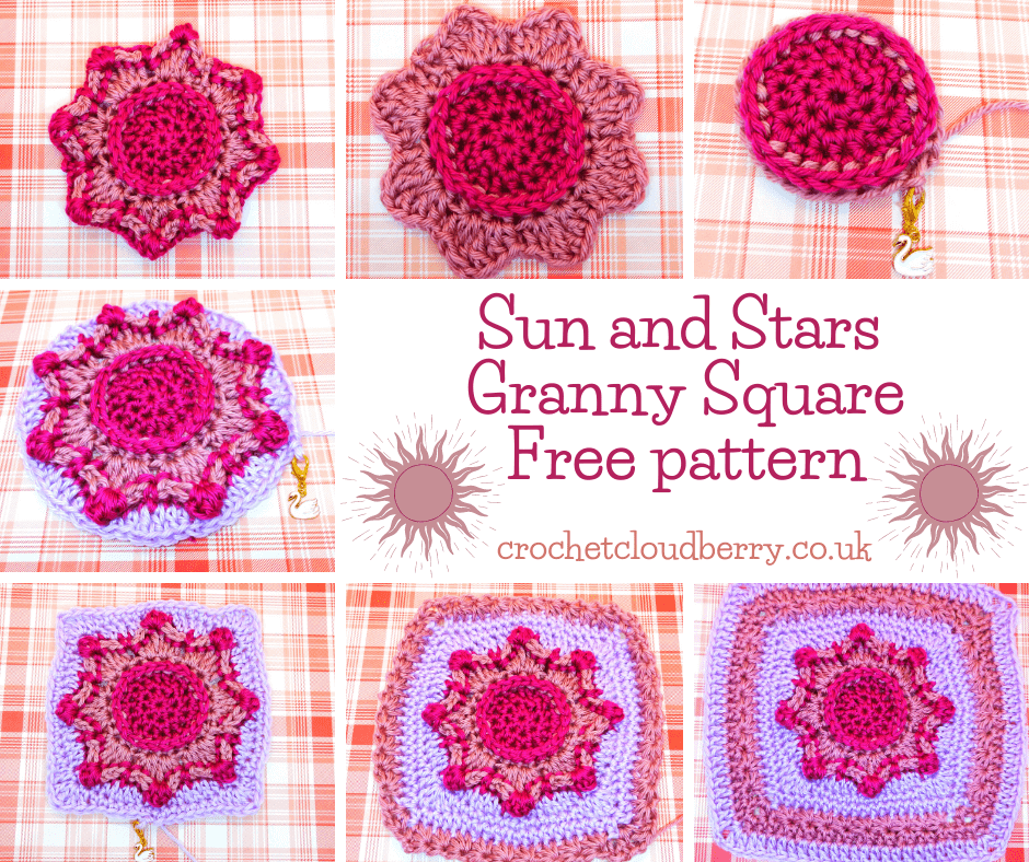 Sun and stars granny square
