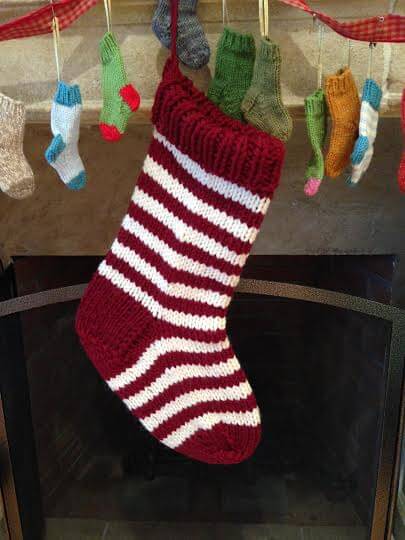 Jumbo Christmas Stocking in a Jiffy - Striped