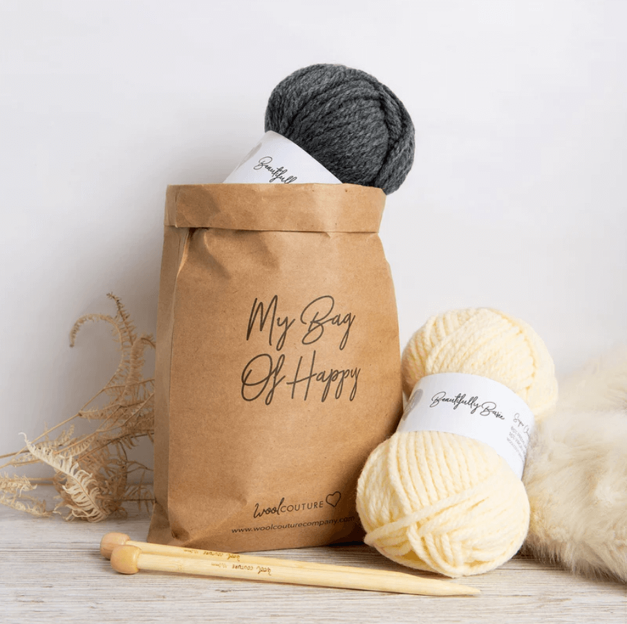 BeKnitting Knitting Starter Kit for Beginners | Great Craft for Adults and Kids | Yarn, Pompom Makers, Needles