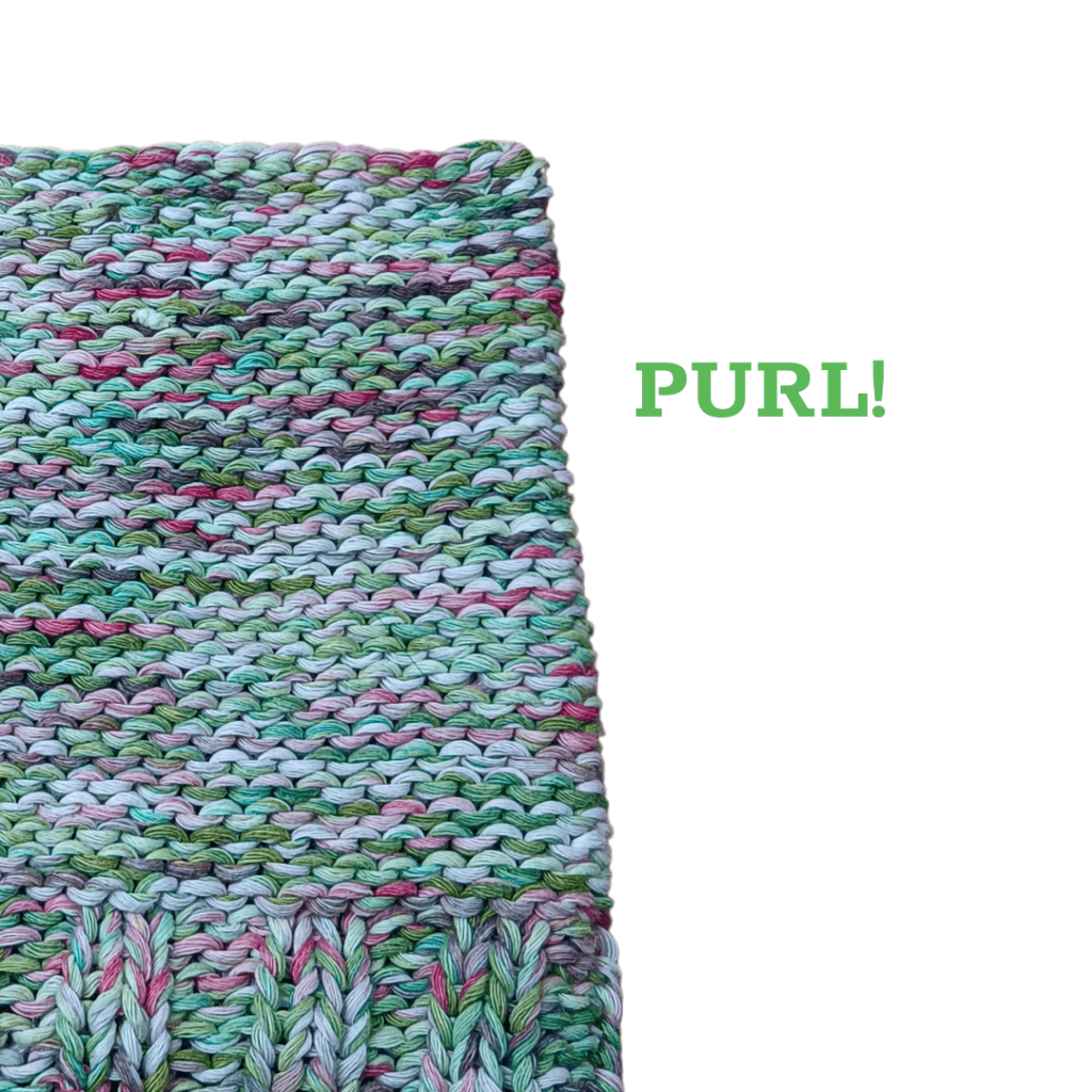 Row 9: Purl.

Purl the whole row!