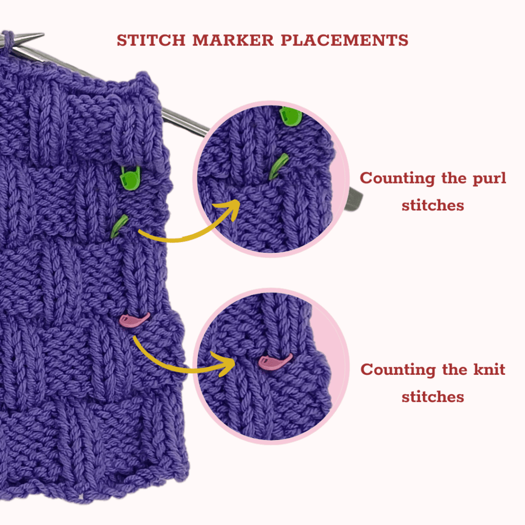 Stitch marker placements