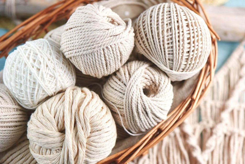 Natural yarn fibers for babies.