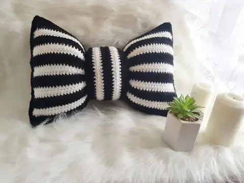 Striped Bow Pillow