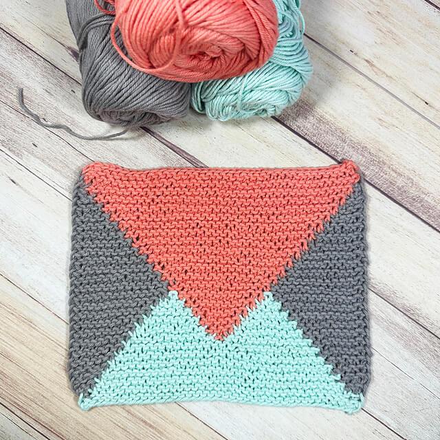 Color Block Intarsia Dishcloth