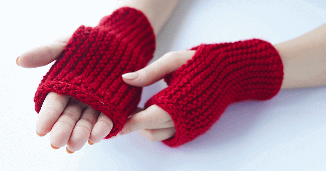 I-Cord Edge Fingerless Gloves Knitting Pattern