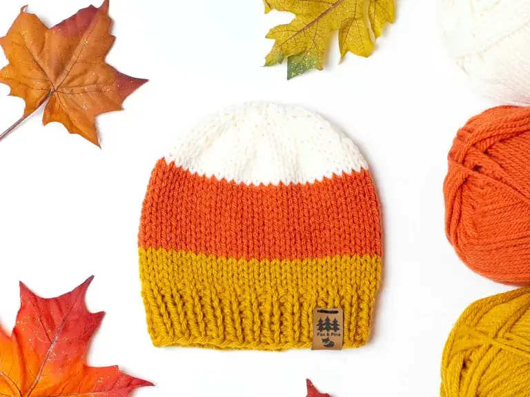 Candy Corn Halloween Toque Hat