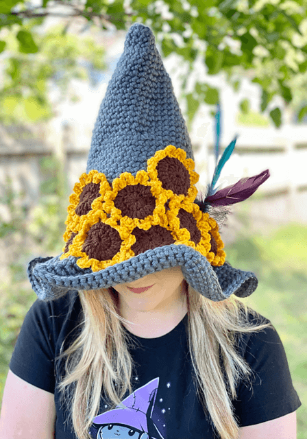 Chunky Sunflower Witch Hat