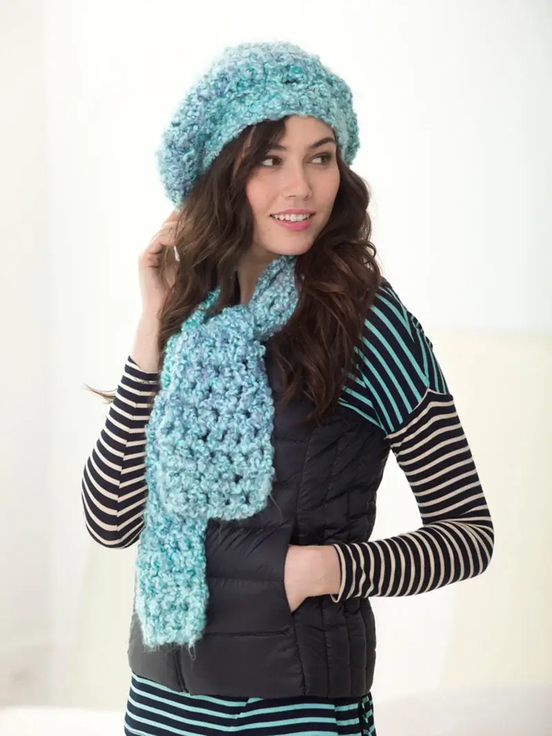 One Skein Beret and Scarf Set